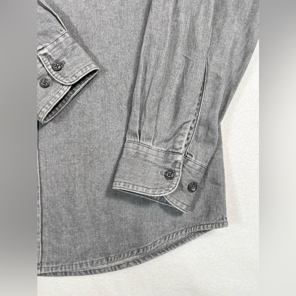 WRANGLER Men’s Authentics Long Sleeve Classic Button Down Gray Small Western - Picture 8 of 14